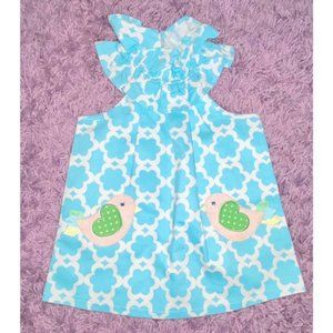 Boutique Toddler Girl Trellis Bird Dress
